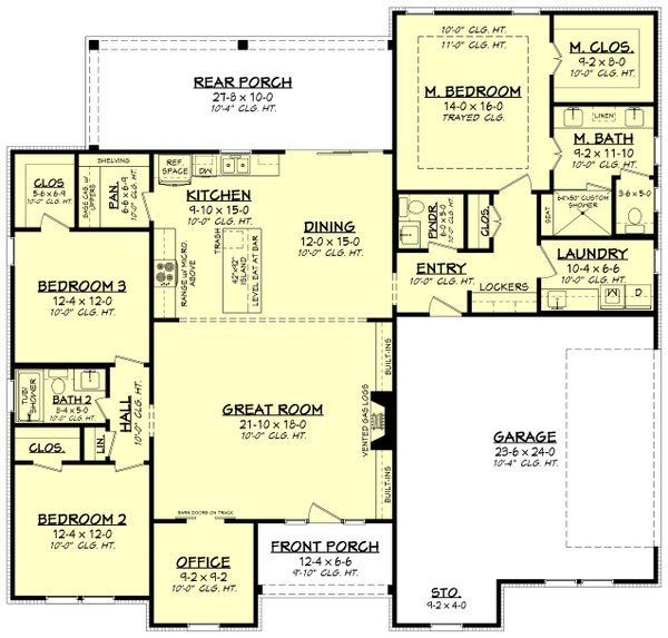 Dream House Plan - Farmhouse Floor Plan - Main Floor Plan #430-278