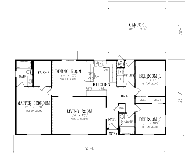 Adobe / Southwestern Floor Plan - Main Floor Plan #1-241