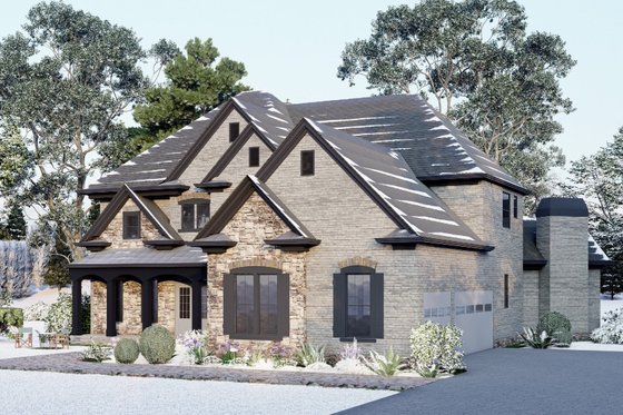 Exterior - Front Elevation 6 for Traditional House Plan #54-472 - 5 bed, 4 bath