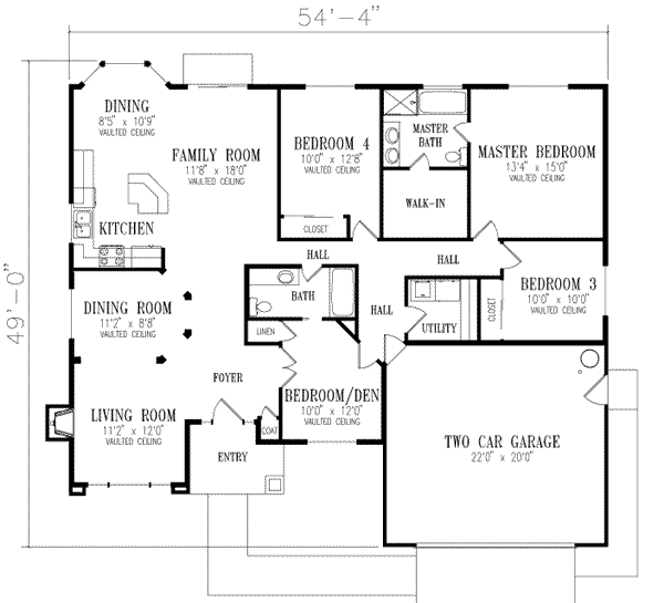 Adobe / Southwestern Floor Plan - Main Floor Plan #1-373