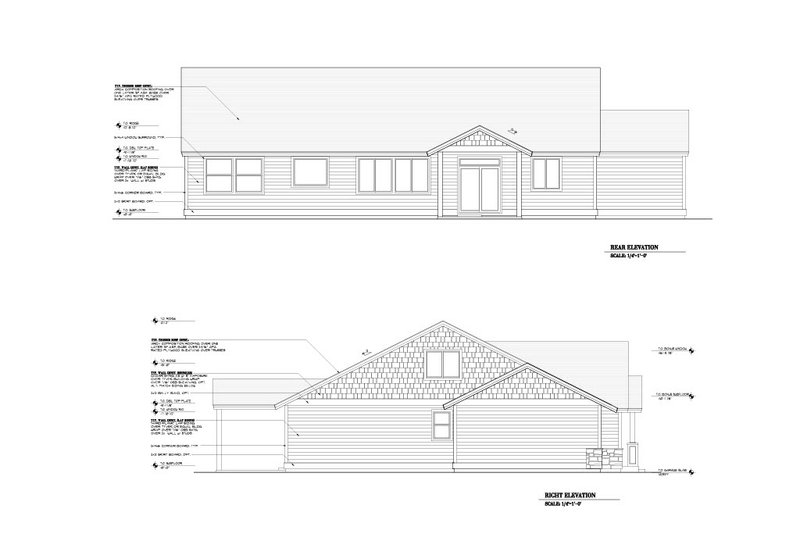 House Blueprint - Exterior - Other Elevation 1 for Craftsman House Plan #53-562 - 4 bed, 2 bath