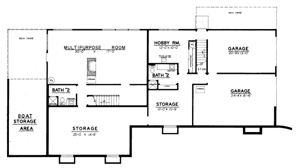 Modern Floor Plan - Lower Floor Plan #303-261