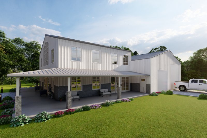 Dream House Plan - Exterior - Other Elevation 1 for Barndominium House Plan #1107-35 - 3 bed, 3.5 bath
