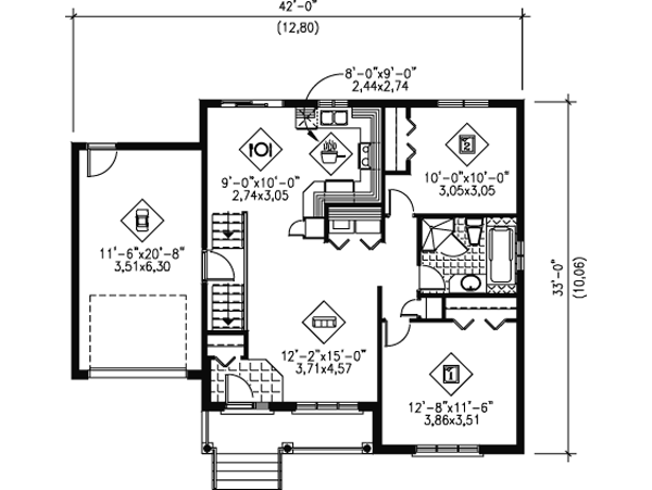 Traditional Floor Plan - Main Floor Plan #25-4121