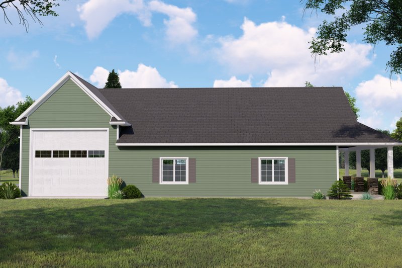 House Blueprint - Exterior - Rear Elevation for Craftsman House Plan #1064-146, 0 bath