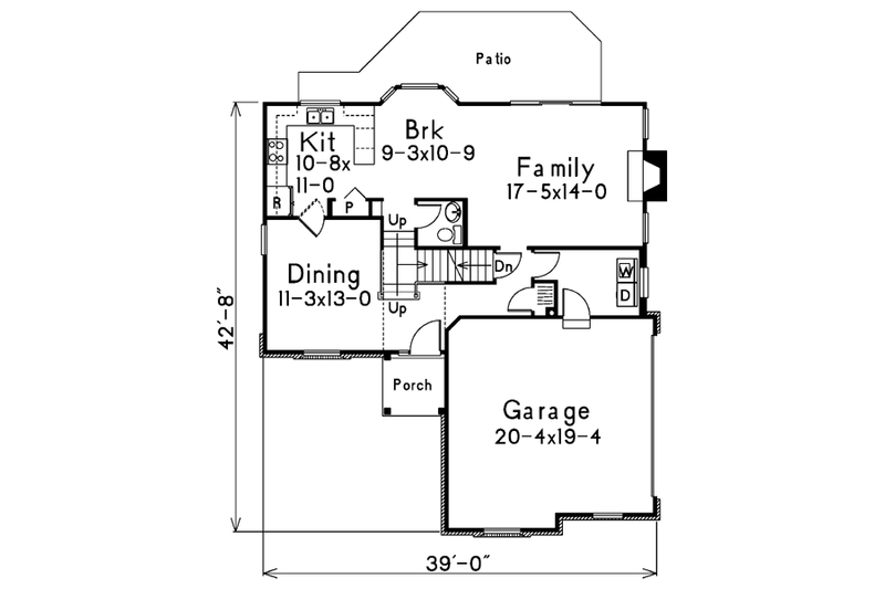 Dream House Plan - Floor Plan - Main Floor for European House Plan #57-166 - 4 bed, 2.5 bath