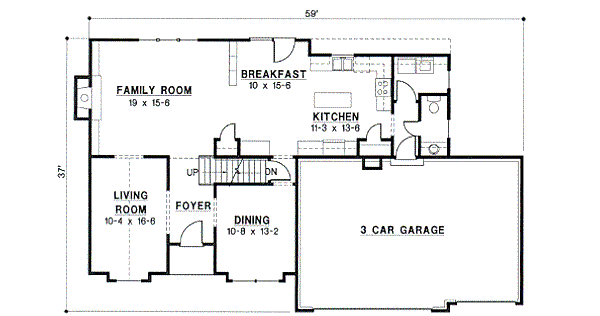 Traditional Floor Plan - Main Floor Plan #67-522