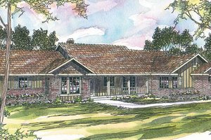 Ranch Exterior - Front Elevation Plan #124-192