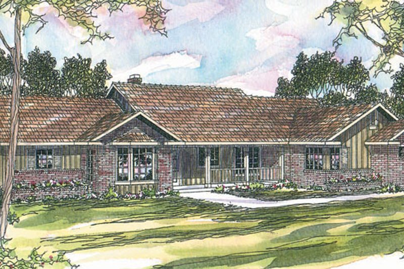 Architectural House Design - Ranch Exterior - Front Elevation Plan #124-192