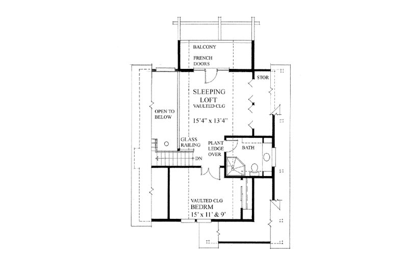 Architectural House Design - Floor Plan - Upper Floor for Cottage House Plan #118-169 - 2 bed, 2 bath