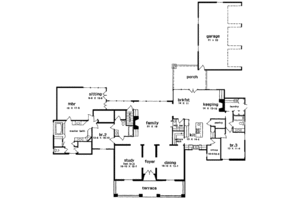 Floor Plan - Main Floor for European House Plan #301-108 - 4 bed, 3 bath