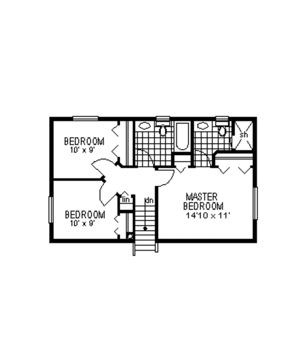 Traditional Floor Plan - Upper Floor Plan #18-229