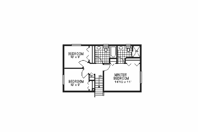 Architectural House Design - Floor Plan - Upper Floor for Traditional House Plan #18-229 - 4 bed, 2.5 bath