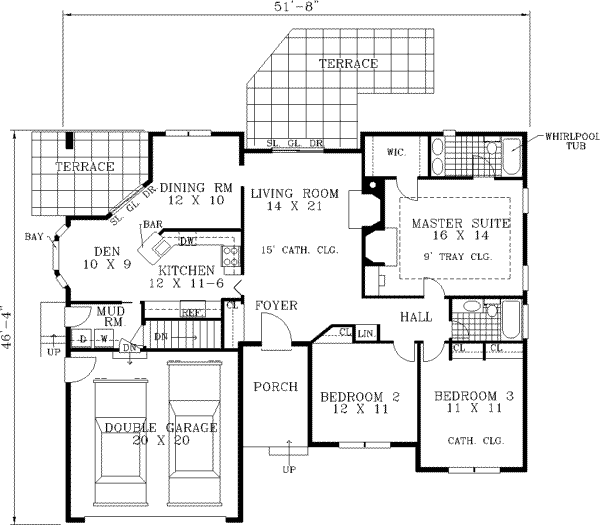 Dream House Plan - Ranch Floor Plan - Main Floor Plan #3-103