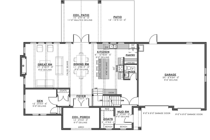 Home Plan - Floor Plan - Main Floor for European House Plan #1086-26 - 3 bed, 2.5 bath