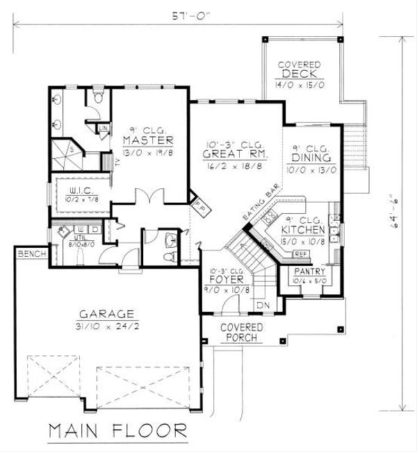 Ranch Floor Plan - Main Floor Plan #112-137