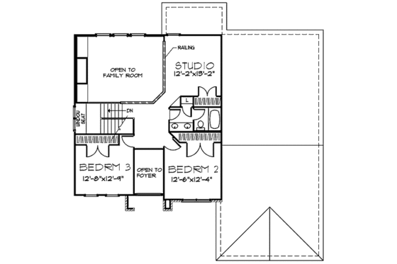 Floor Plan - Upper Floor for Colonial House Plan #320-448 - 3 bed, 2.5 bath