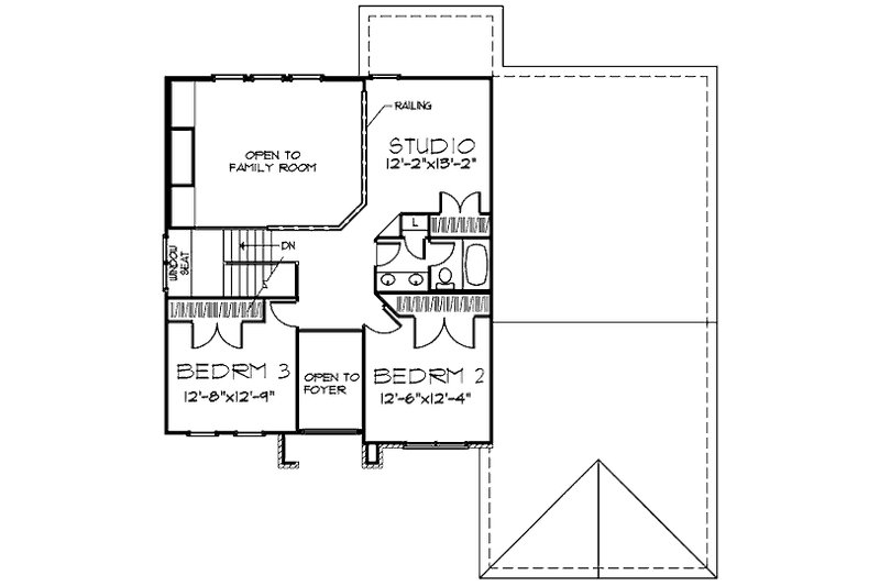 House Blueprint - Floor Plan - Upper Floor for Colonial House Plan #320-448 - 3 bed, 2.5 bath