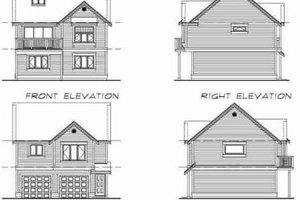 Exterior - Rear Elevation for Country House Plan #47-516 - 1 bed, 1 bath