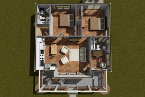 Floor Plan - Main Floor for Cottage House Plan #513-2273 - 2 bed, 2 bath