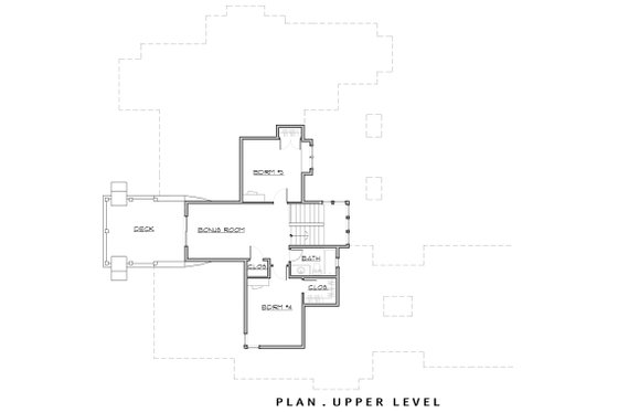 Floor Plan - Upper Floor for Craftsman House Plan #892-7 - 4 bed, 3.5 bath