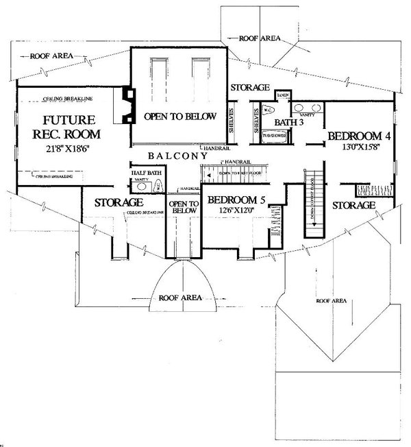 House Blueprint - Cottage Floor Plan - Upper Floor Plan #137-387