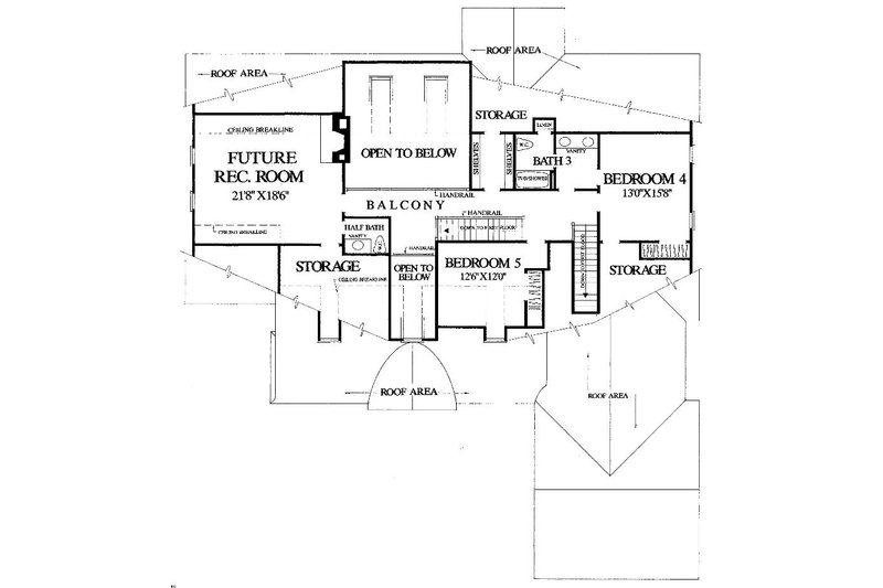 House Blueprint - Floor Plan - Upper Floor for Cottage House Plan #137-387 - 3 bed, 2.5 bath