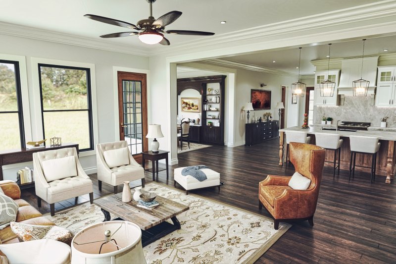 Architectural House Design - Interior - Family Room 1 for Farmhouse House Plan #54-588 - 3 bed, 2.5 bath