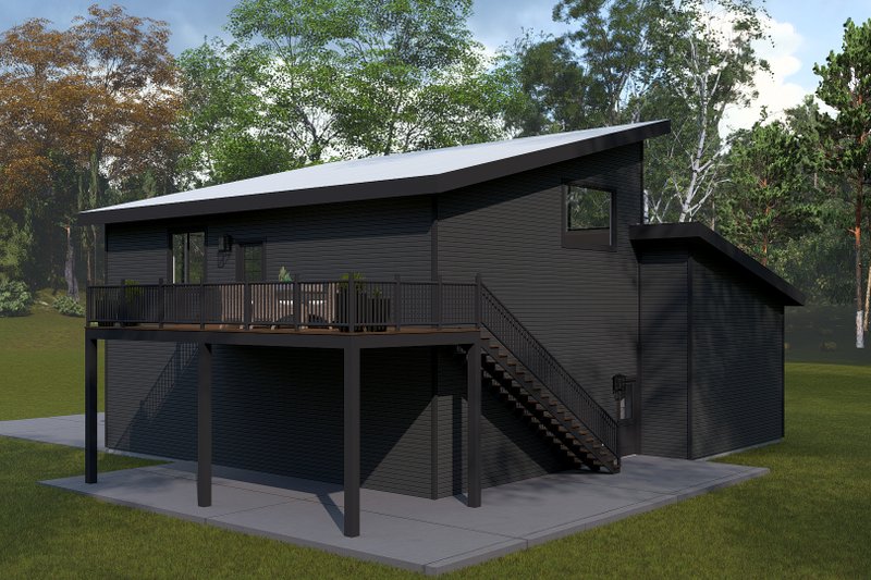 House Blueprint - Exterior - Rear Elevation for Modern House Plan #1060-476 - 1 bed, 1.5 bath