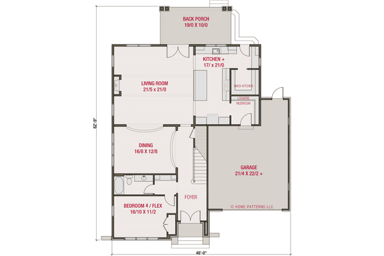 Floor Plan - Main Floor for Traditional House Plan #461-95 - 4 bed, 4 bath