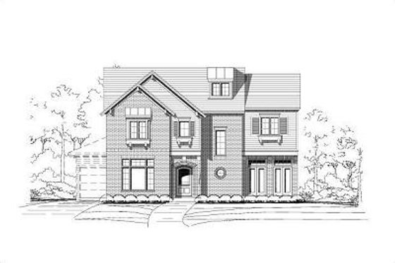 Exterior - Front Elevation for Traditional House Plan #411-389 - 4 bed, 3.5 bath