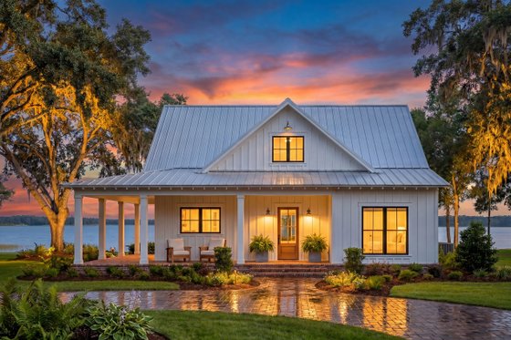 Exterior - Front Elevation 4 for Country House Plan #430-440 - 2 bed, 2 bath