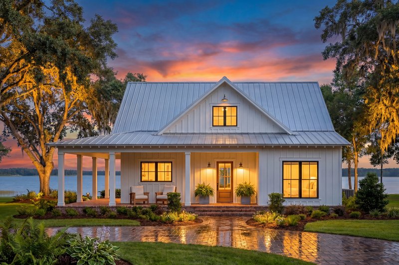 House Blueprint - Exterior - Front Elevation 4 for Country House Plan #430-440 - 2 bed, 2 bath