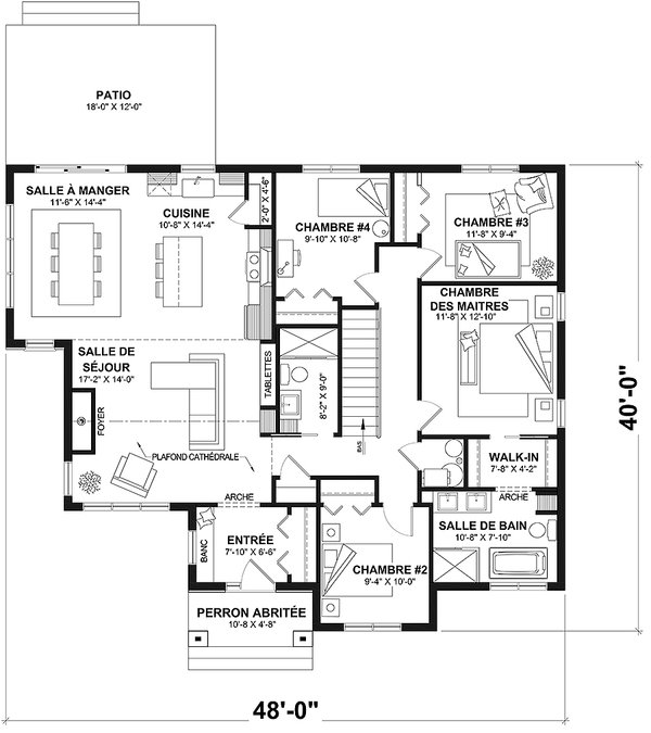 Bungalow Floor Plan - Main Floor Plan #23-2818