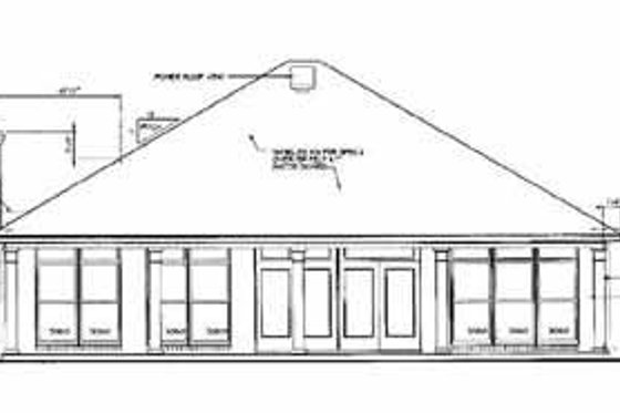 Exterior - Rear Elevation for European House Plan #15-140 - 3 bed, 2.5 bath