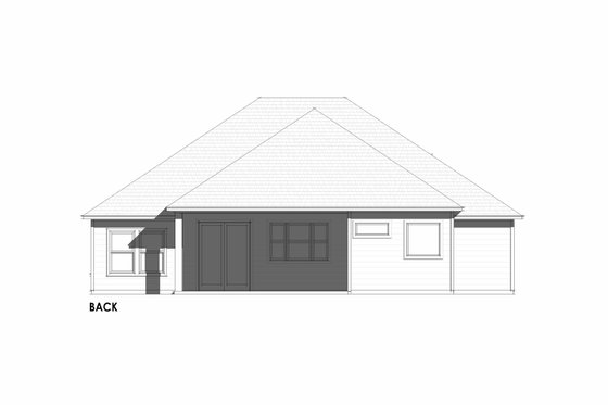 Exterior - Rear Elevation 1 for Country House Plan #1096-113 - 3 bed, 2 bath