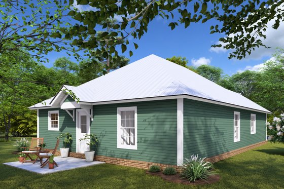 Exterior - Rear Elevation 1 for Craftsman House Plan #20-1887 - 3 bed, 2 bath