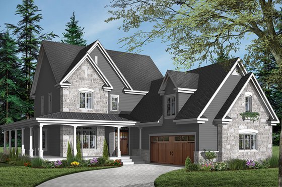 Exterior - Front Elevation 5 for Farmhouse House Plan #23-587 - 4 bed, 2.5 bath