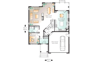 Floor Plan - Main Floor for European House Plan #23-656 - 4 bed, 2.5 bath