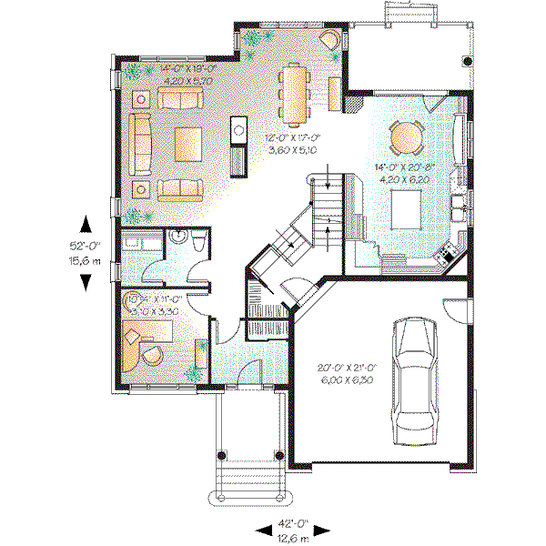 Architectural House Design - European Floor Plan - Main Floor Plan #23-656