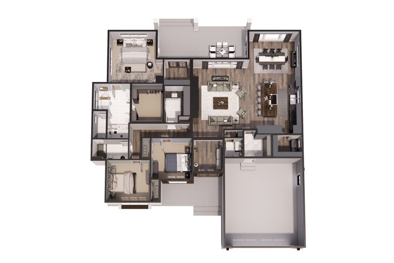 Dream House Plan - Floor Plan - Main Floor 1 for Farmhouse House Plan #51-1237 - 3 bed, 2.5 bath