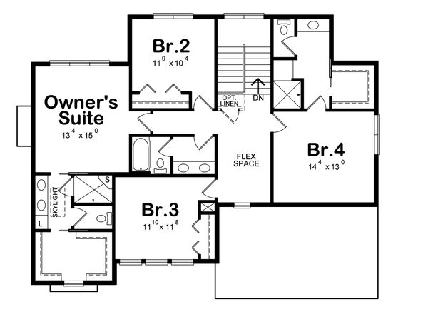 Home Plan - Traditional Floor Plan - Upper Floor Plan #20-2279