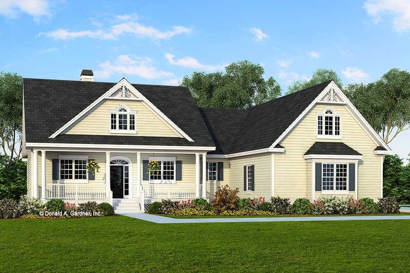 Home Plan - Exterior - Front Elevation 3 for Country House Plan #929-8 - 3 bed, 2 bath