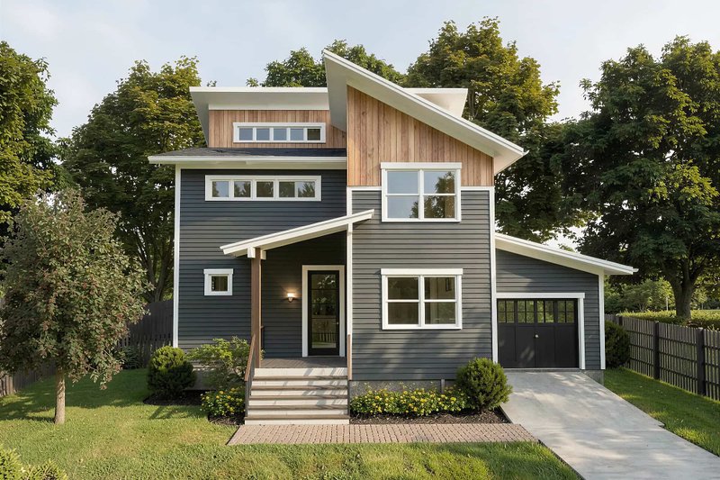 House Plan Design - Exterior - Front Elevation 2 for Modern House Plan #79-378 - 3 bed, 2.5 bath