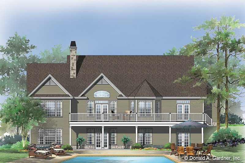 Dream House Plan - Exterior - Rear Elevation for Craftsman House Plan #929-431 - 3 bed, 3.5 bath