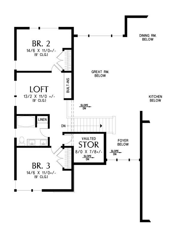 Dream House Plan - Contemporary Floor Plan - Upper Floor Plan #48-1168