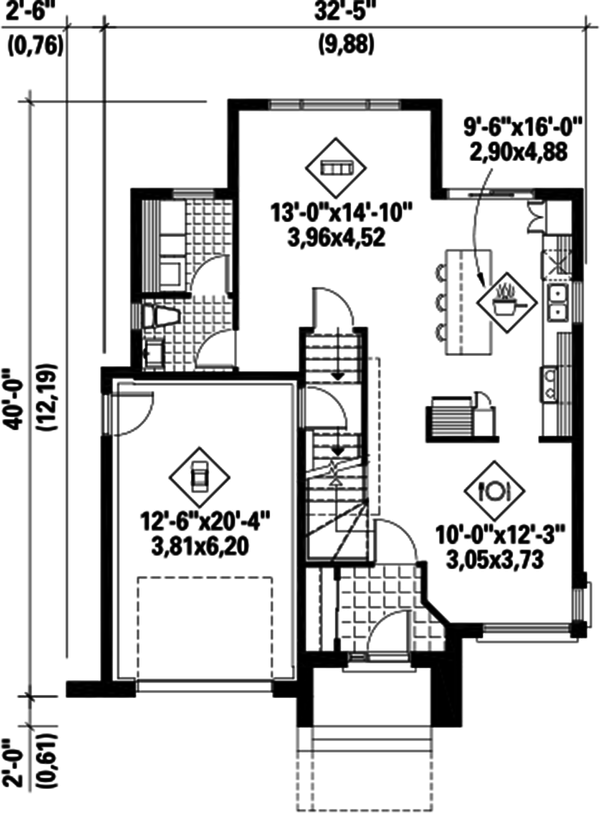 Contemporary Floor Plan - Main Floor Plan #25-4607
