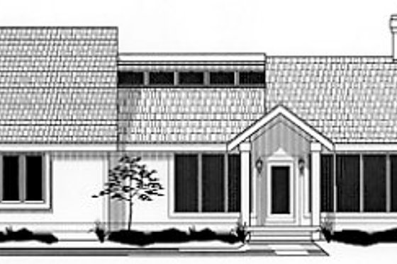 Exterior - Front Elevation for Modern House Plan #67-344 - 3 bed, 3 bath