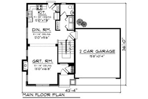 Floor Plan - Main Floor for Traditional House Plan #70-1187 - 3 bed, 2.5 bath