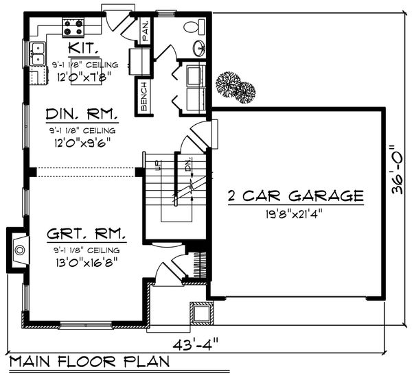 Home Plan - Traditional Floor Plan - Main Floor Plan #70-1187